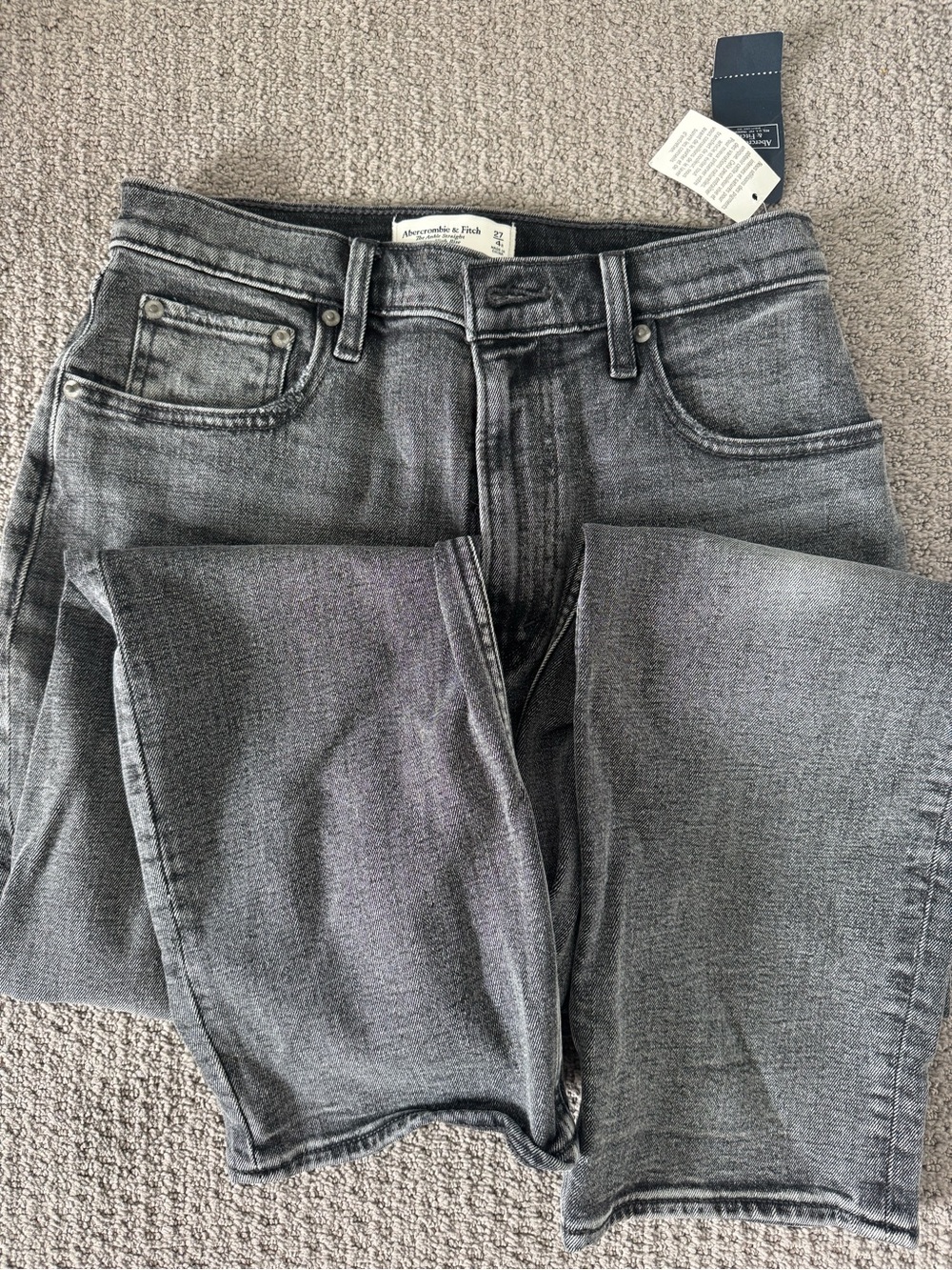 Abercrombie & Fitch Men's Gray Slim Straight Jeans